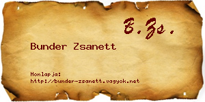 Bunder Zsanett névjegykártya